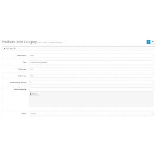 Products from categories
