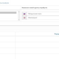 Объединение групп атрибутов, атрибутов и их значений